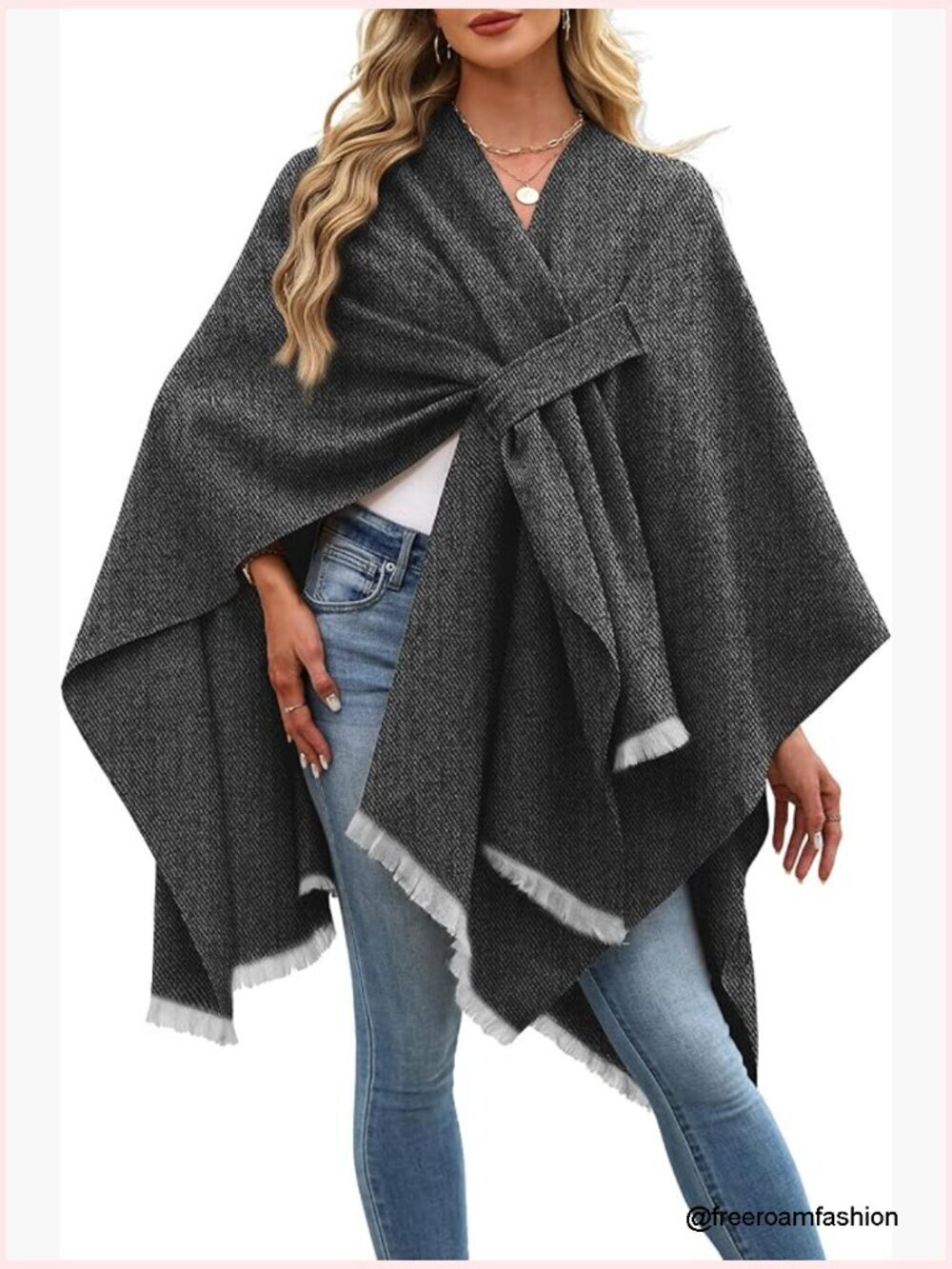 Cozy Open Front Poncho Shawl Wrap Cape Cardigan Fashion Blanket Gift